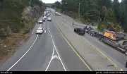 Malahat Highway closed after truck knocks down power poles